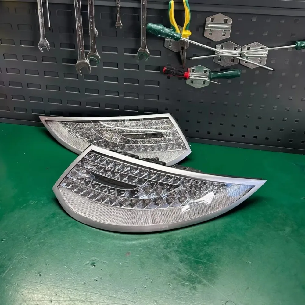 A Set Transparent Taillights Handmade For Porsche 997.2 LED Black Tail Light Clear Modified Taillights