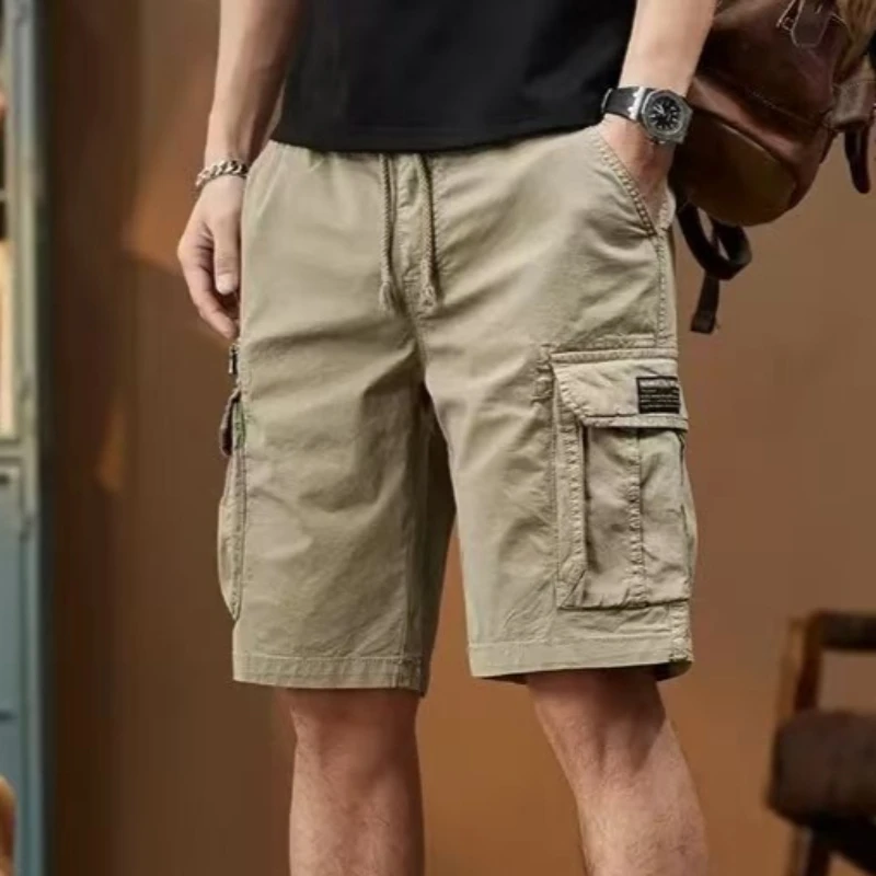 

American Retro Cotton Workwear Shorts Men's Summer Cool Outdoor Five-Point Pants Men Loose Large Size Casual Mid-Length Shorts