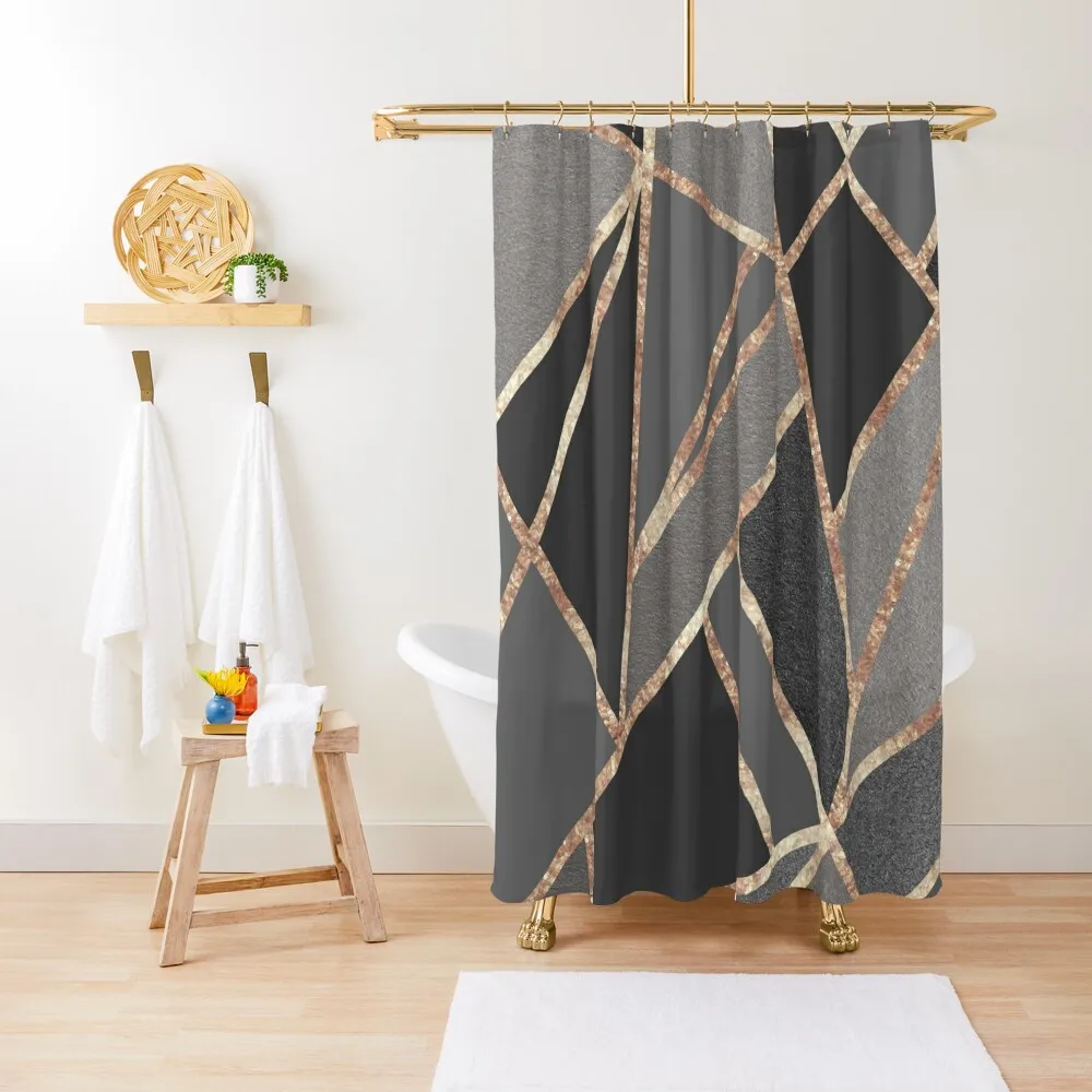 

Classic Silver Gray Charcoal Rose Gold Geo #1 #geometric #decor #art Shower Curtain Bathroom Deco Bathroom Accessories Curtain