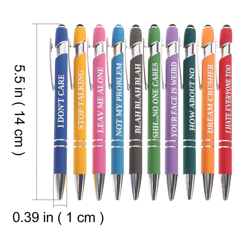 10Piece Inspirational Slogan Pen Interesting Writing Pen Gel Ink Pen Ballpoint Pen