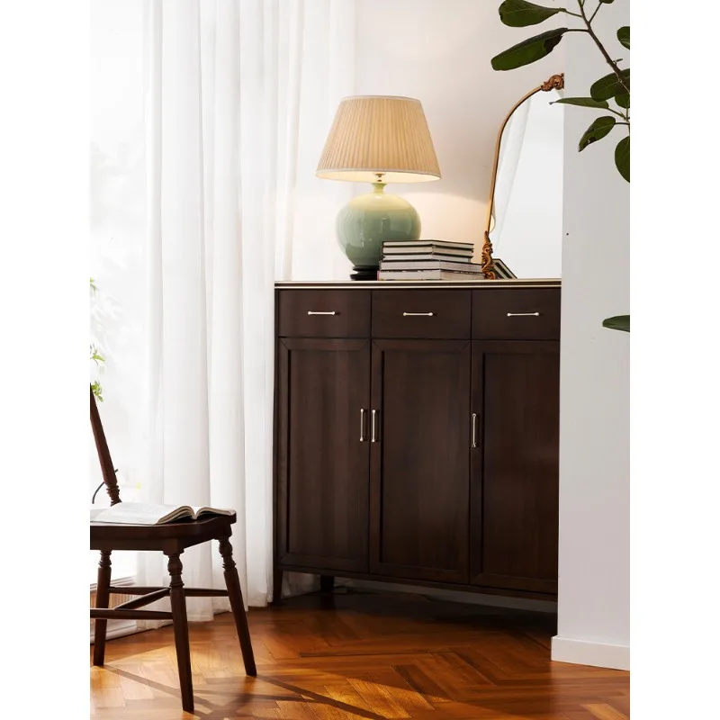 

Новый шкаф-тумба для обуви из массива дерева в китайско-американском стиле, красный орех, полностью из массива, Мэнский лесной массив.