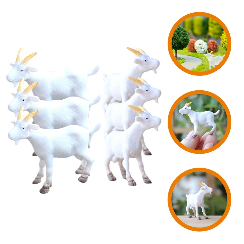 

6 Pcs Accessories Simulated Goat Ornaments Mother Modeling Crafts Desktop Mini Goats Pvc Lawn Statues Outdoor