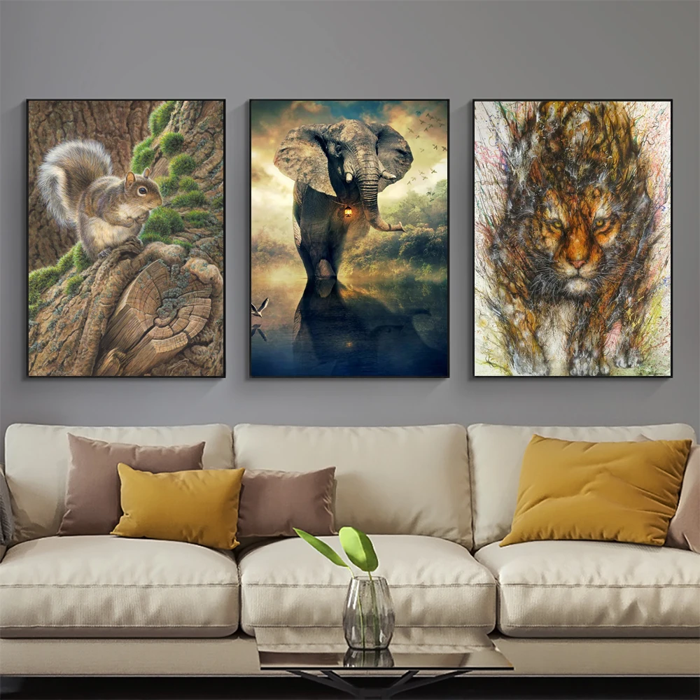 Animals 5D Diamond Painting Shelter Frog Lion Diamond Painting Mosaic Full Drill Diamond Embroidery Painting Home Decor