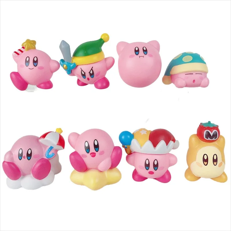 

8Pcs/Set New Cute Star Kirby Anime Figure Cute Cartoon Pink Kirby Mini Figure Decorative Collection Toy for Festival Gifts
