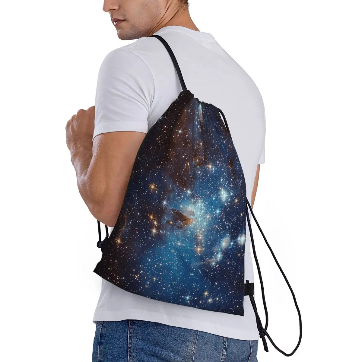 

Space Galaxy Constellation Backpacks Casual Drawstring Bags Sports Bag Book Bags for Travel School