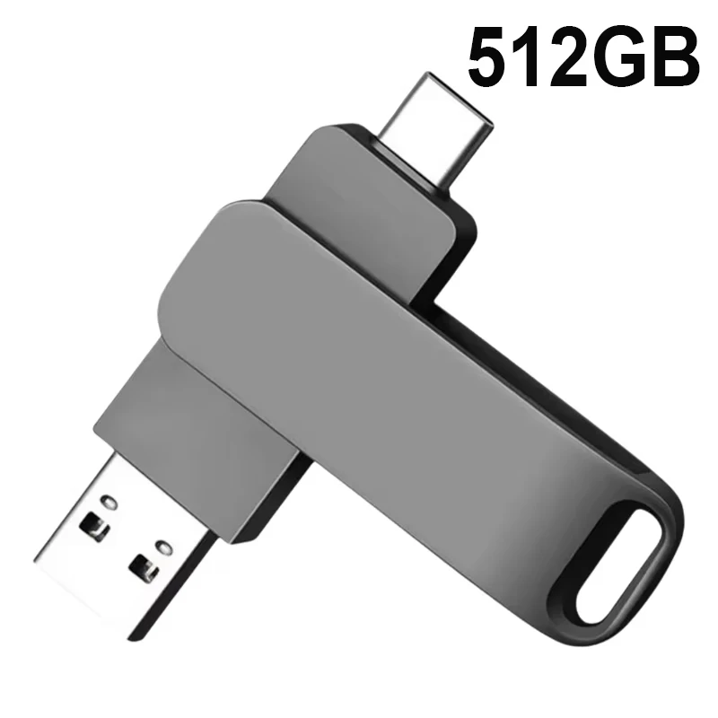 Lenovo USB3.2 USB-Stick 512GB OTG Pen Drive Hochgeschwindigkeits-Typ-C-Flash-Laufwerk Echte Kapazität Metall-Pendrive für Telefon und Computer