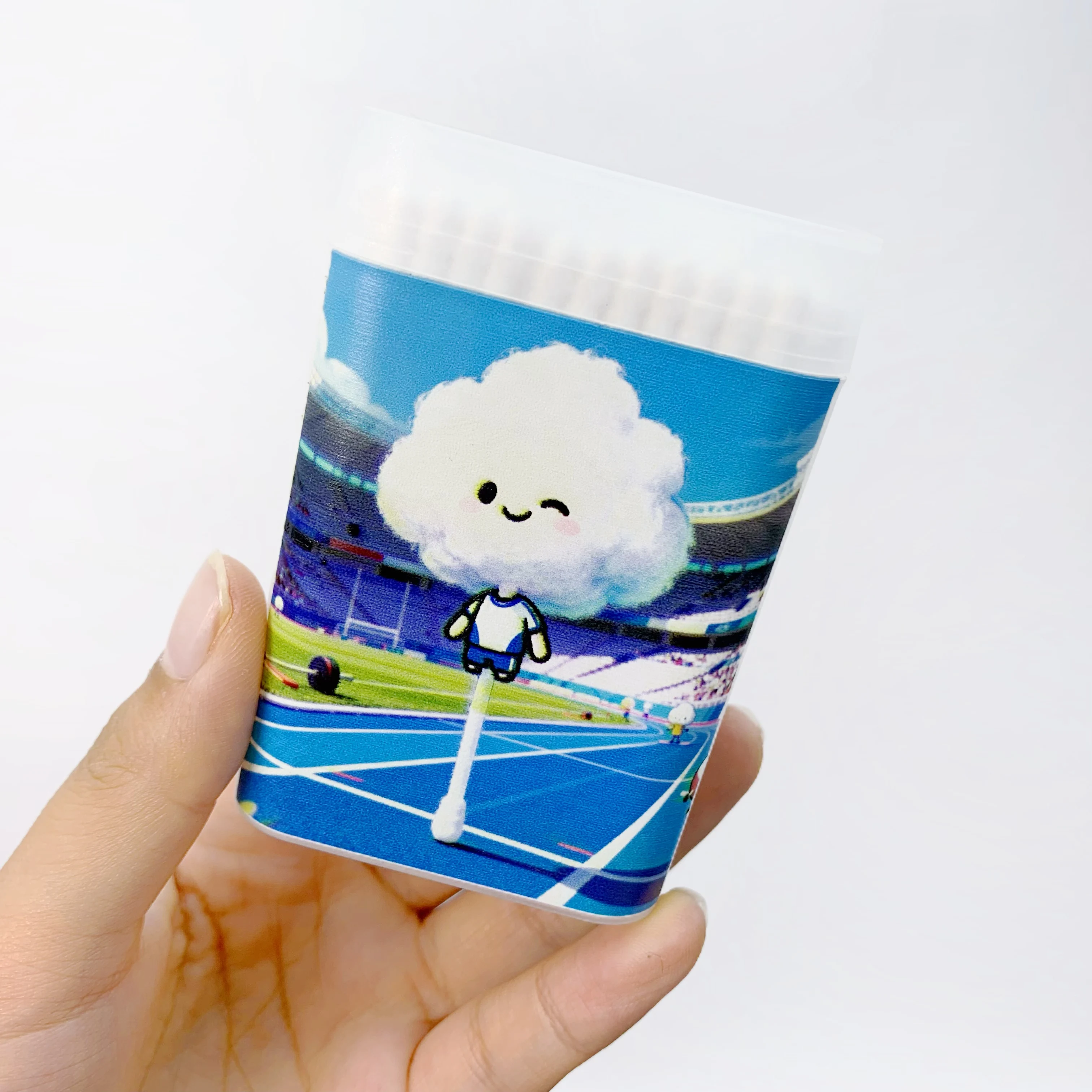 200 قطعة من مسحات القطن الرياضية على شكل كرة القدم، مسحات قطنية رياضية للتزلج، مسحات رفيعة، مسحات قطنية