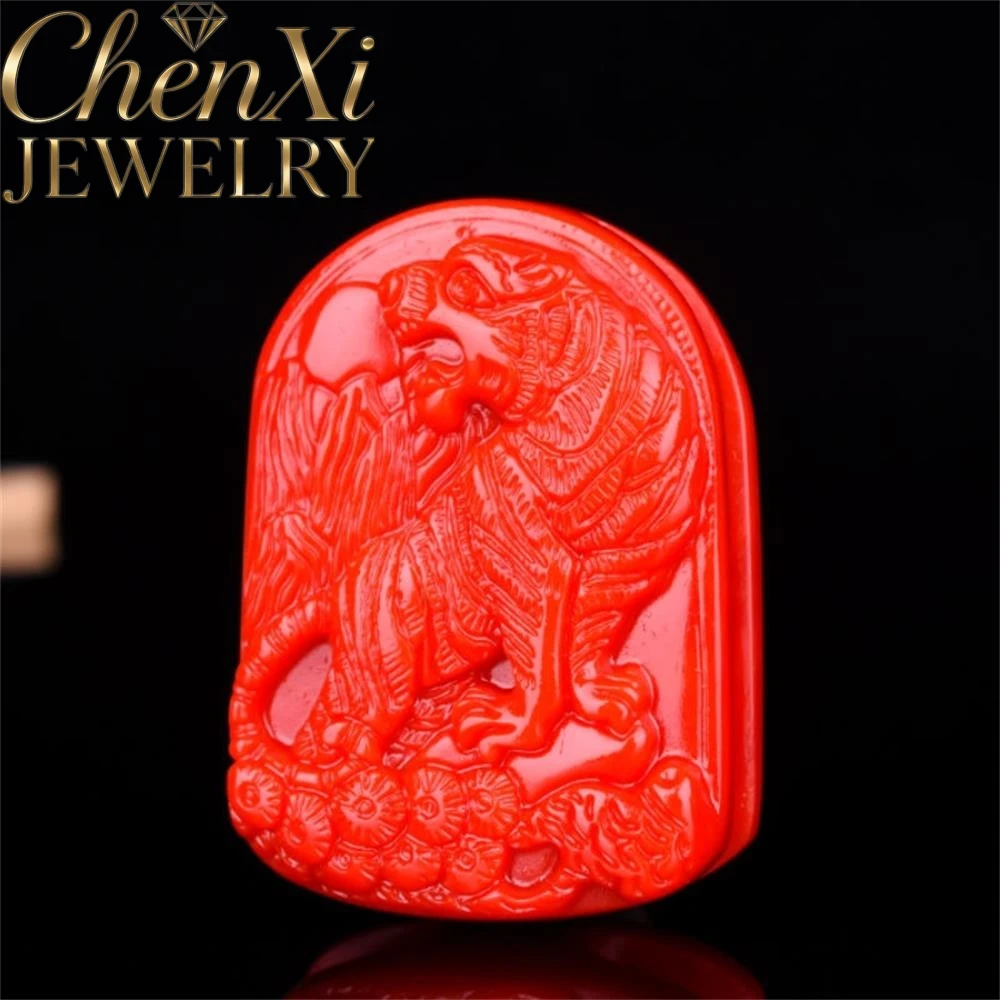 

Natural Hetian Red Jade Zodiac Tiger Skin Buckle Luxury Quality Fashion Fine Jewelry Amulets And Mascots Exquisite Elegant Gift
