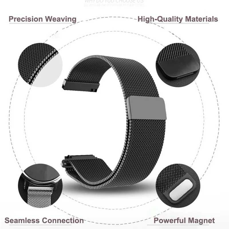 New 18mm 20mm 22 mm Straps For Garmin Venu 2S Wristband Vivoactive 3 4S 4 Forerunner 245 645 Galaxy Watch 4 Classic 42 46mm