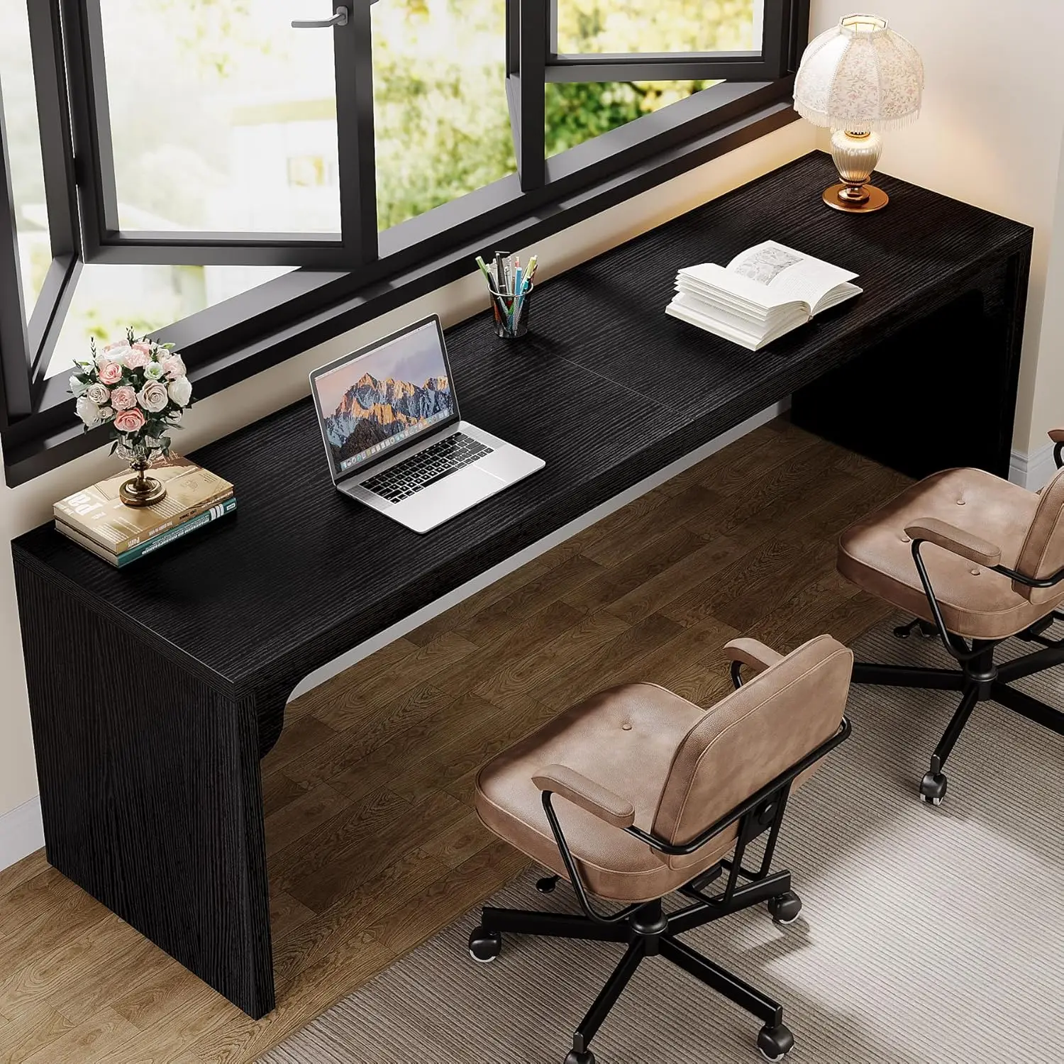 

78.7 Inches Long Computer Desk, Wooden Extra Long Desk Double Desk Workstation 2 Person Desk for Home Office Large Writing Desk