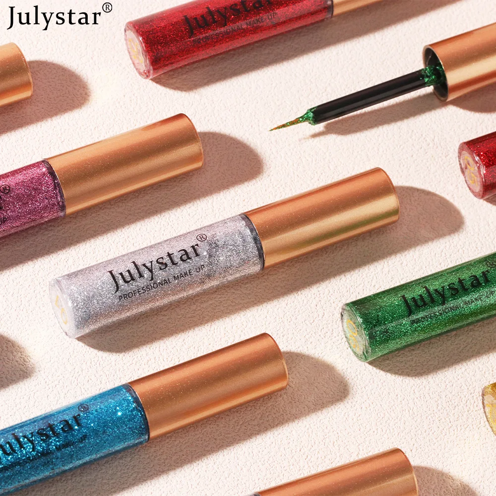 Julystar 6 Color Eye Cosmetics Waterproof Shiny Eye Liners Pen Make-up For Women Stereoscopic Contouring Liquid Eyeshadow Pen