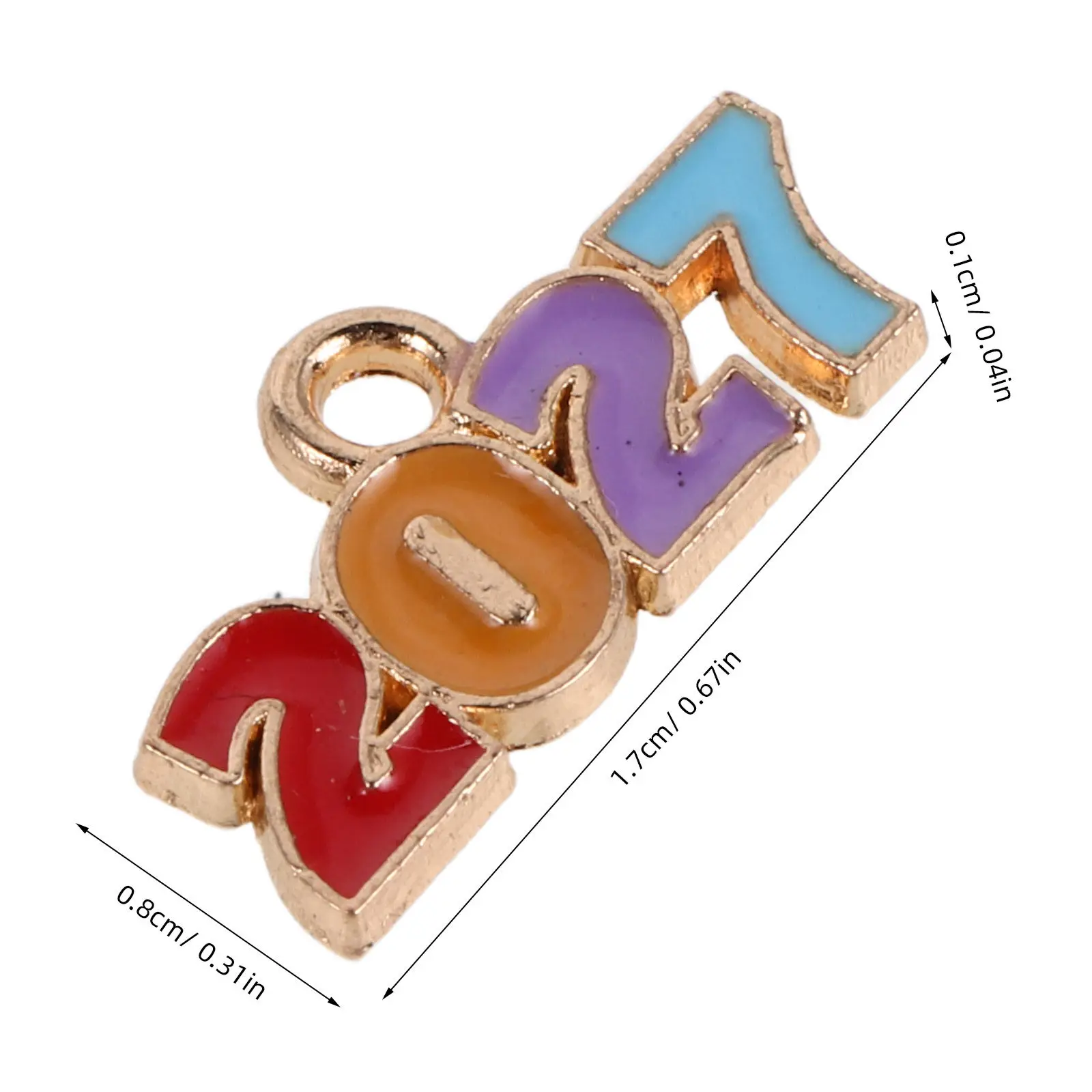 50Pcs 2027 Alloy Charms Multi Color Year Signet Pendants Jewelry Making Graduation Tassel DIY Bracelet Earring Craft Accessories