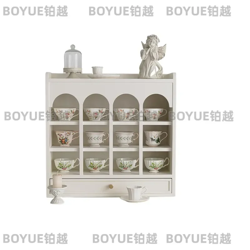 Nordic Style Cup Holder Display Stand Desktop Storage Rack for Living Room Multi Layer Lattice Organizer Shelf Home Decor