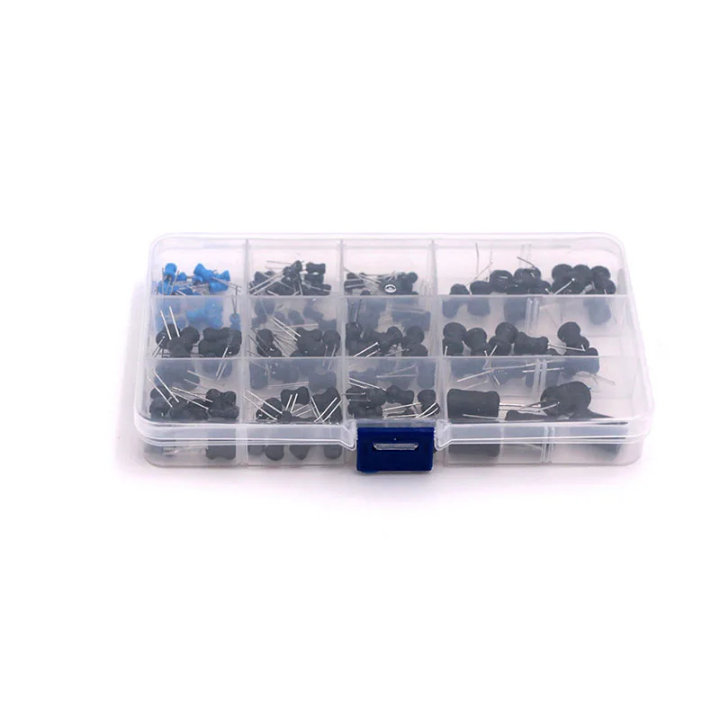 145pcs 12 Values Choke Inductors Assorted Kit Professional 10uH-10mH Inductors Set with Plastic Box High Quality Power Supplies