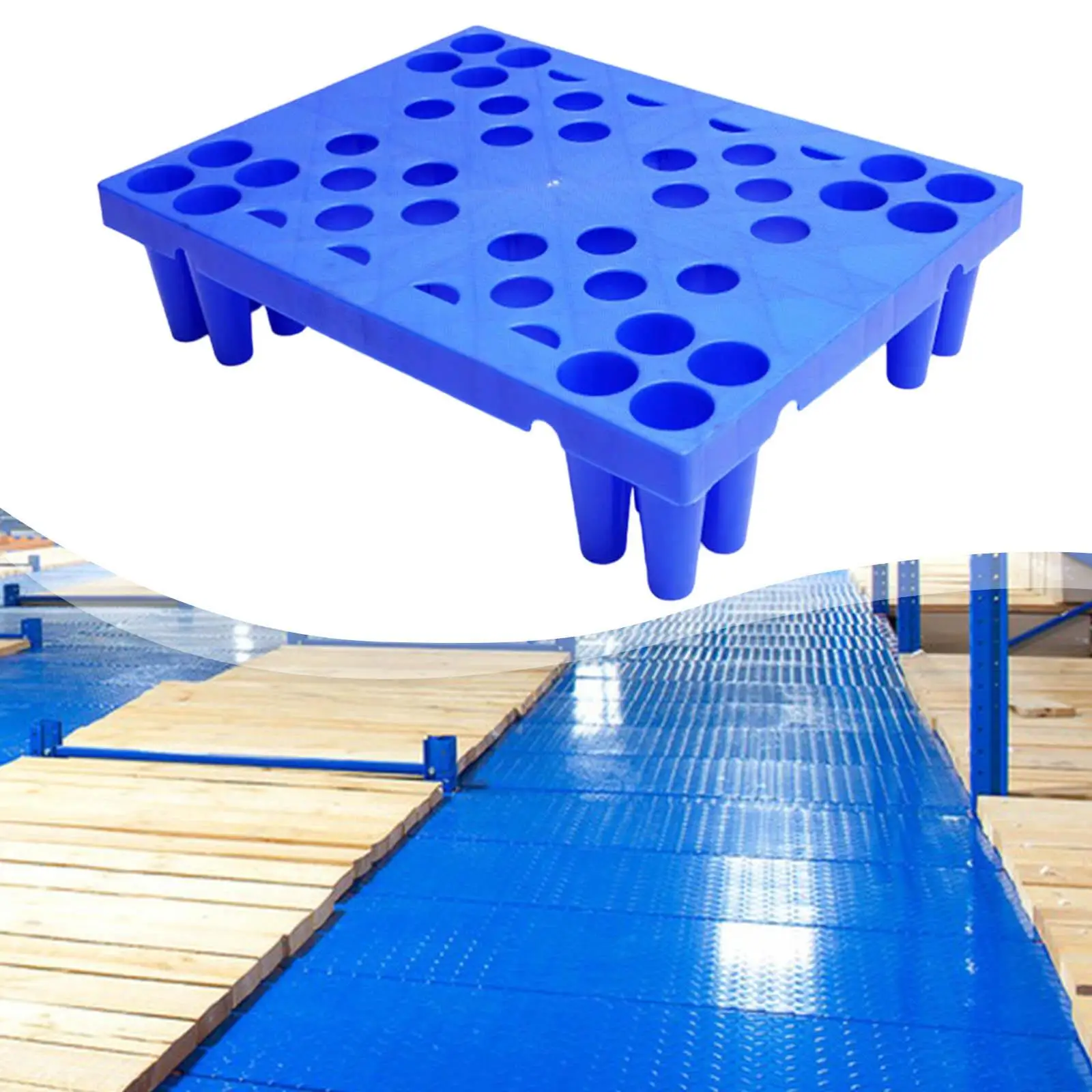 

Floor Pallet Waterproof Nestable, Easy Stack, Cargo Storage Pad, Platform Versatile for Garage Basement Indoor Outdoor Warehouse
