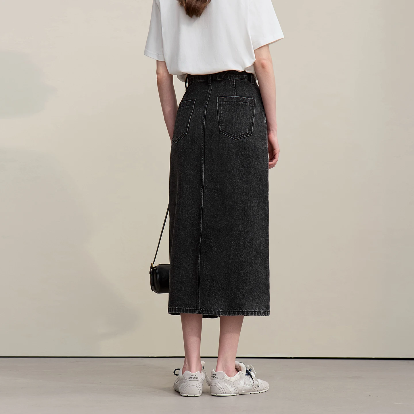 Amii Women's Denim Skirt 2026 Summer New Asymmetric Zip Midi Skirt Vintage Cotton Side Slit Straight Women's Clothing 12642162