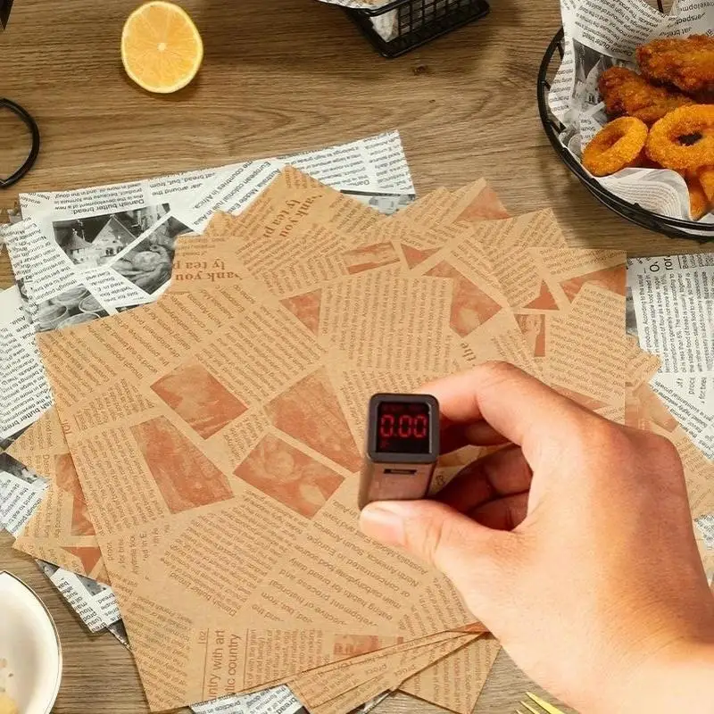 Food Grade Greaseproof Paper Oil Proof Various Patterns For Wrapping Fried Food Baking Kitchen Restaurant Use