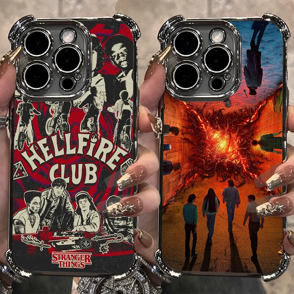 Funda Protectora para Teléfono S-Stranger-S S-Season T-Things-S con Recubrimiento para iPhone 17 16 15 14 13 12 11 Pro Max X XR XSMax 8 Mini Air Plus Anti-Caídas