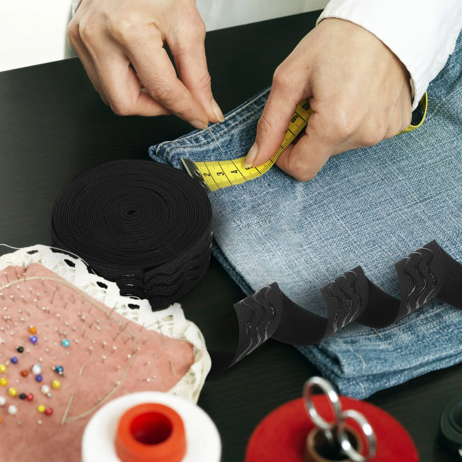 

1pcs 1 Roll 5M Wide Flat Elastic Band For Sewing Gripper Strap Non-Slip Rubber Trim Waistband Headband Bed Sheet Organizer Thick