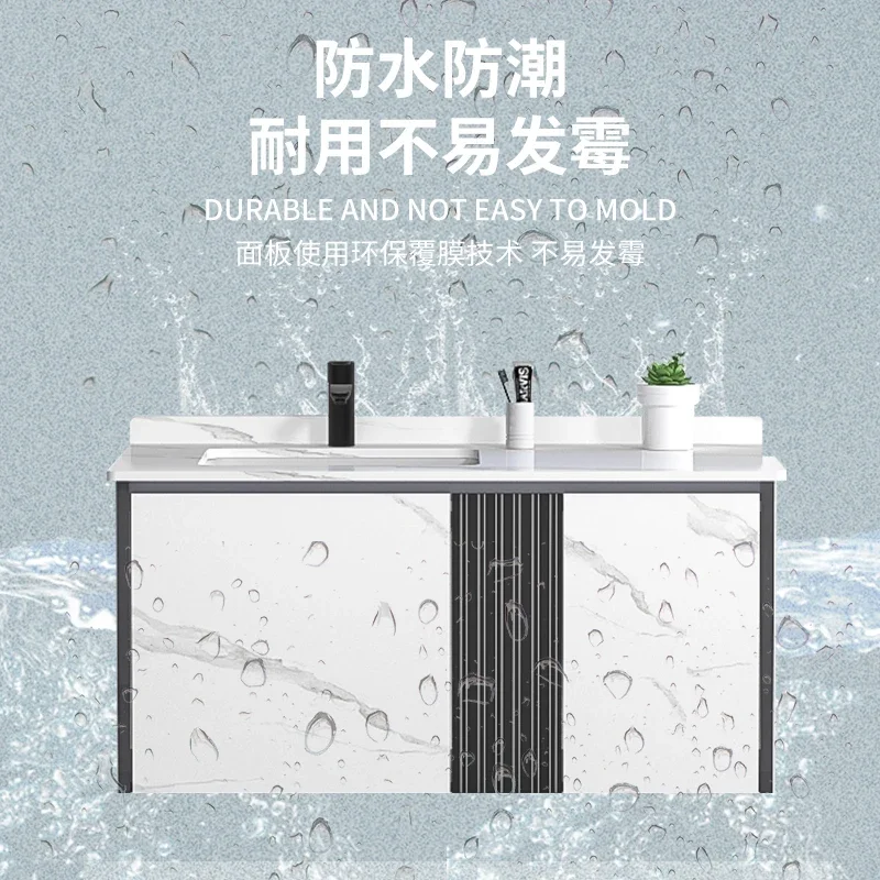 

Stone Plate Table Bathroom Cabinet Mirror Cabinet Bathroom Wash Basin Marbling Washstand Washbasin Cabinet Combination