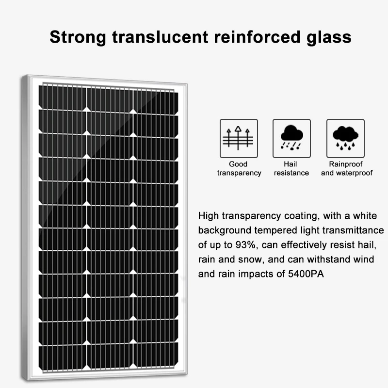 Factory Direct Sale 18V Mono Solar Panel 25W 30W 40W 60W 70W 80W 100W Exactly real Power for 12V Home/outdoor Solar system