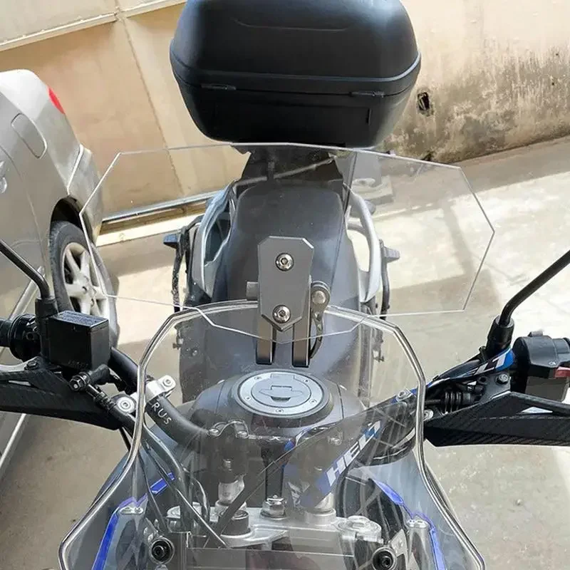 

Universal Motorcycle Windshield Airflow Adjustable Spoiler Windscreen Extension Heightened Wind Deflector With Bracket Acrylic