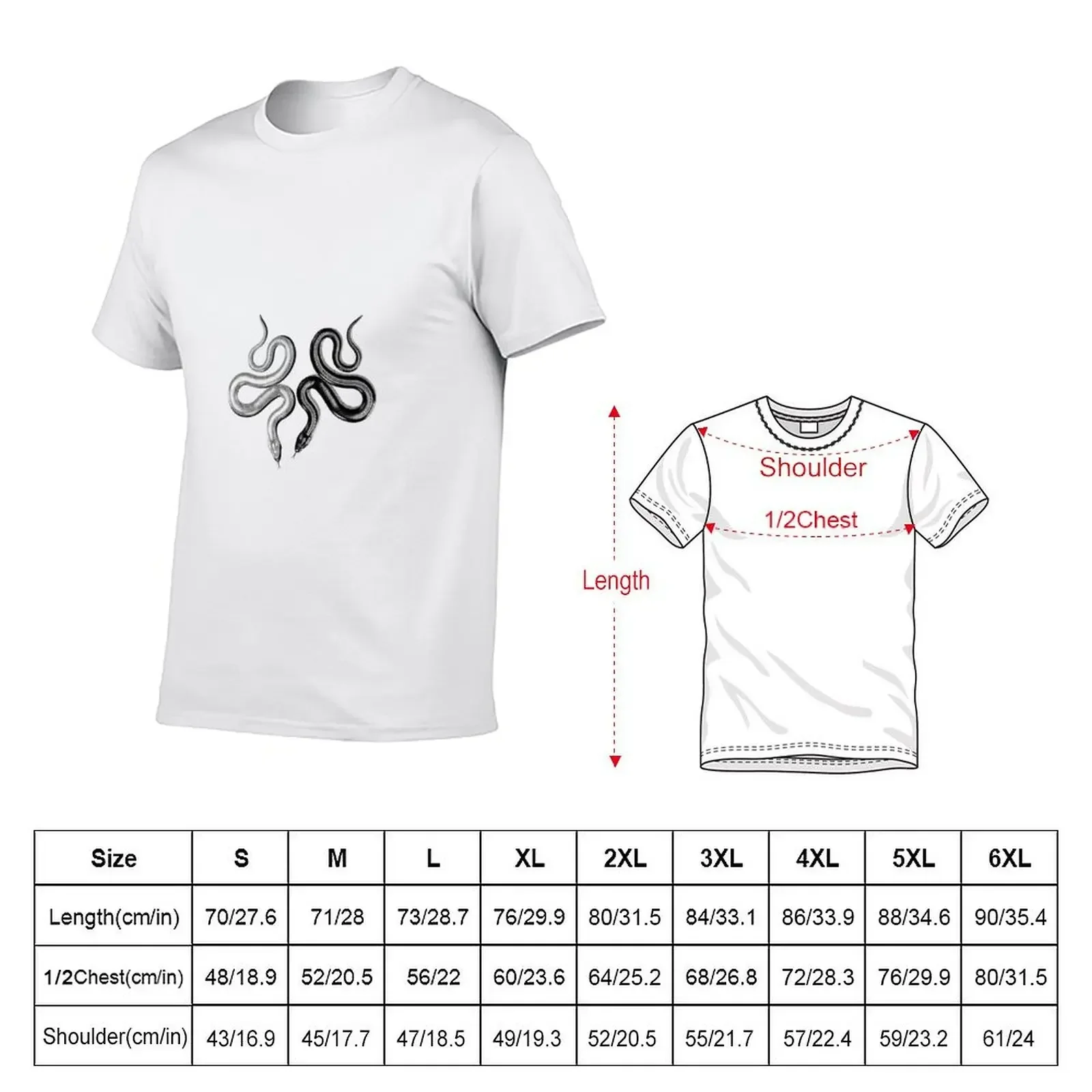 White and black snake T-Shirt boys whites essential t shirt graphics shirts graphic tee men