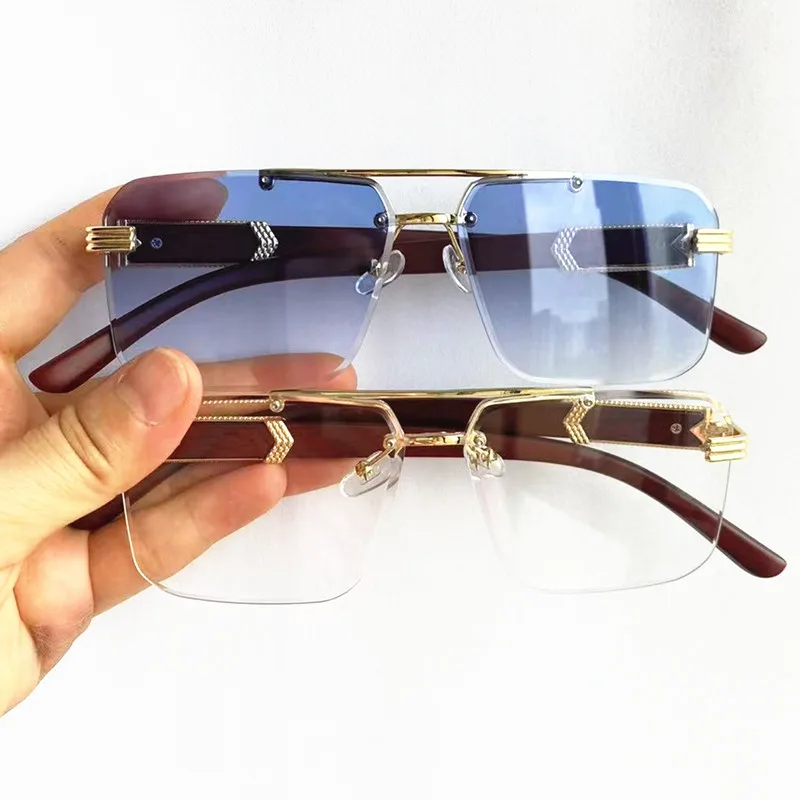 جديد بدون شفة نظارات شمسية مضادة للأشعة فوق البنفسجية شعاع مزدوج جوجل ريترو مضلع النظارات الرجال القيادة النظارات الشمسية #4