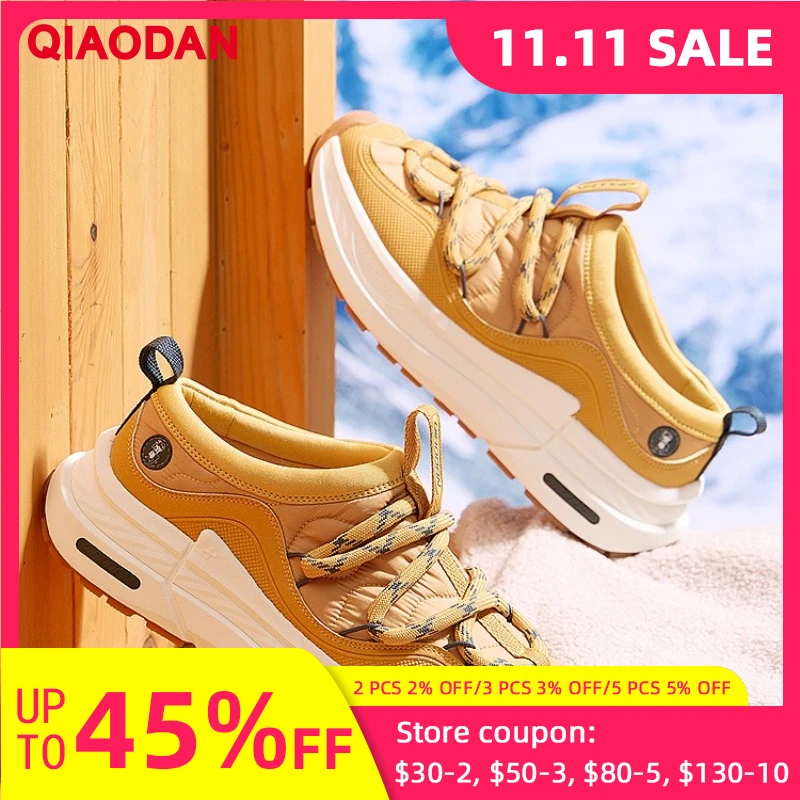 

Мужская обувь для скейтбординга QIAODAN, зимняя защитная обувь 2025 года, легкие повседневные прочные теплые хлопковые кроссовки QXL043244336B