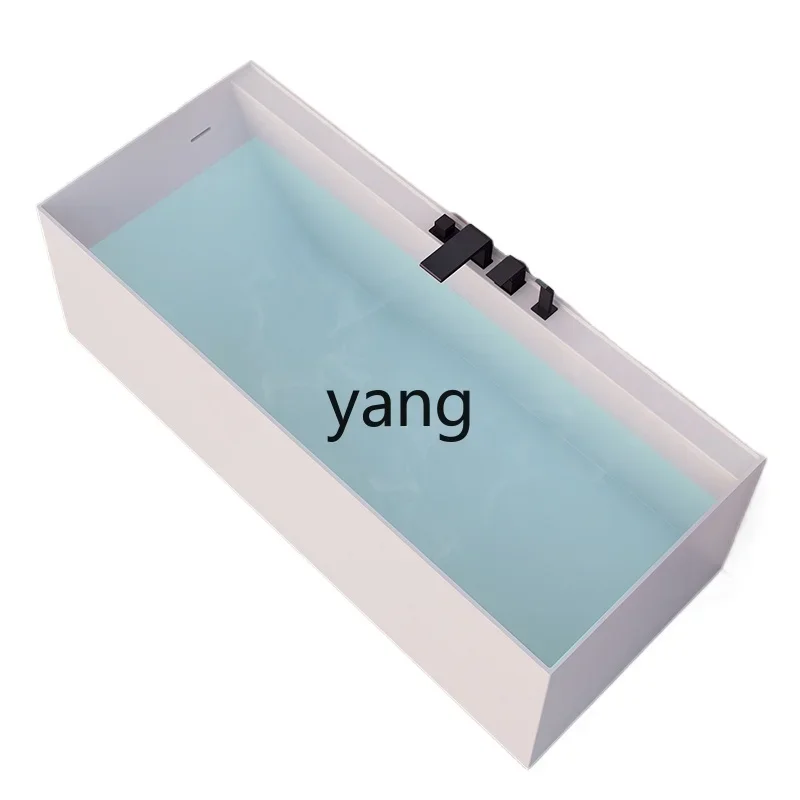 

CX artificial stone household independent small apartment rectangular deep bubble wall bathtub