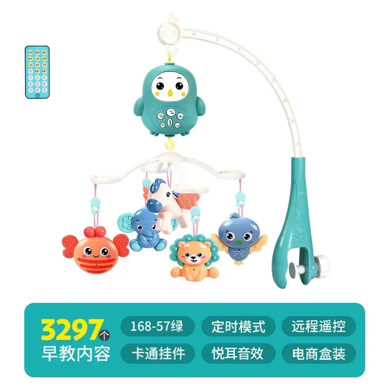 Baby Crib Mobile with Remote Control Music Box Night Light Rotate Newborn Sleeping Bed Toys 0-12 Months Infant Rattle Baby Toys