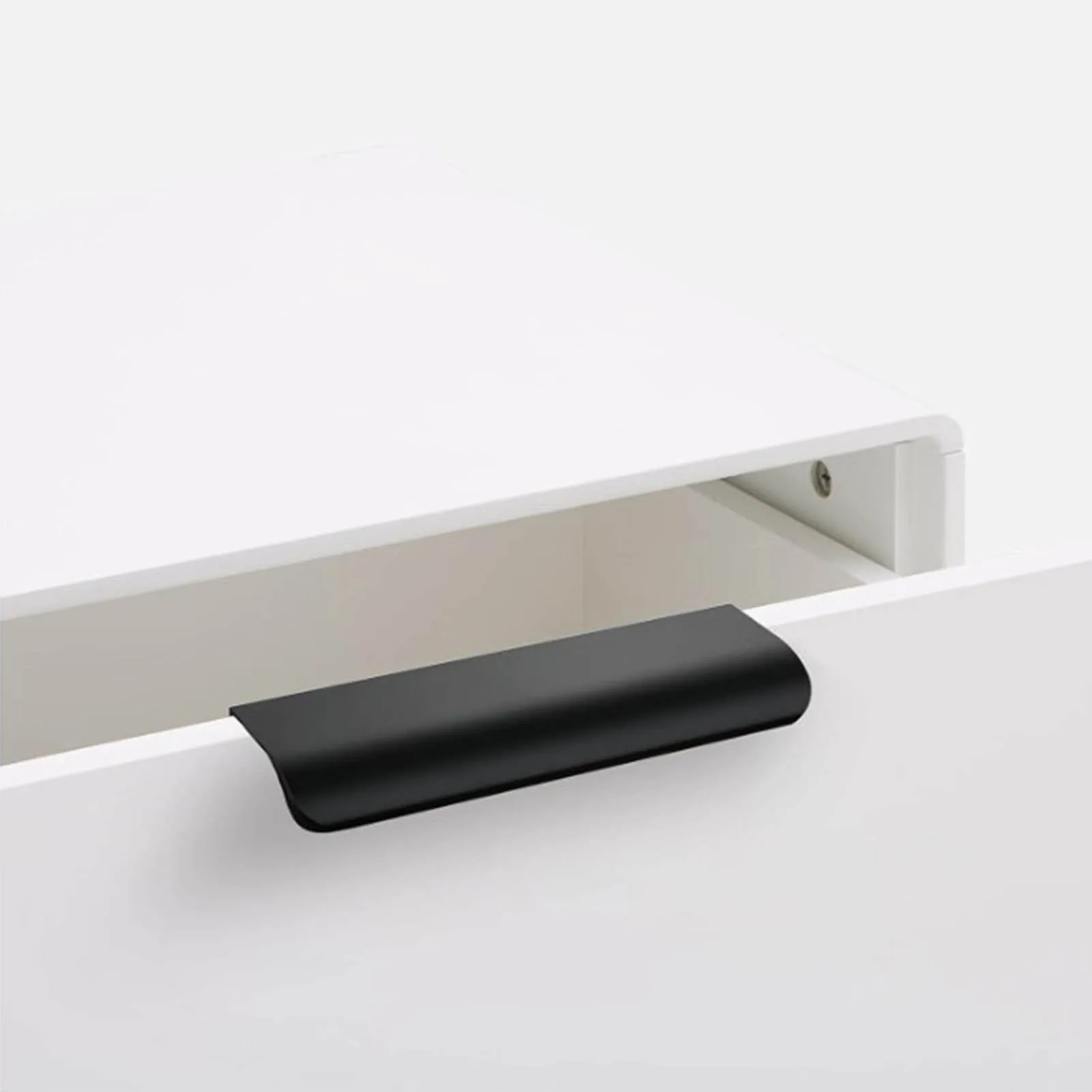 1 قطعة 80 مللي متر بسيط مخفي مقابض للخزانة المطبخ دولاب الباب يسحب أناقة مقابض سبائك الألومنيوم الأثاث مقبض الأجهزة