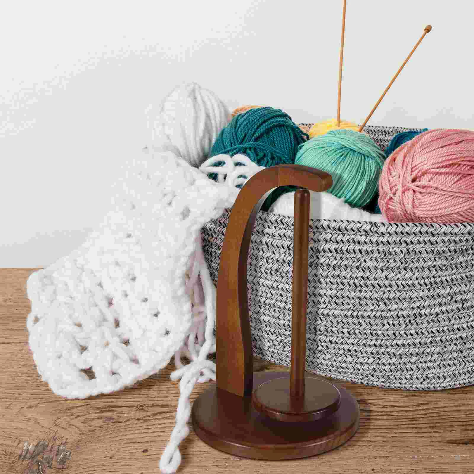 Household to Weave Knitting Yarn Rack Thread Wood Rotating Holder Sewing Spools