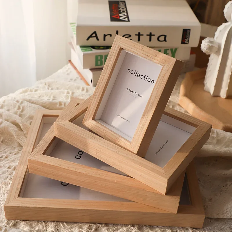 Solid Wood Photo Frame Elegant Desktop Picture Frame with Hollow Design Ideal for Displaying Your Cherished Memories Home Decor