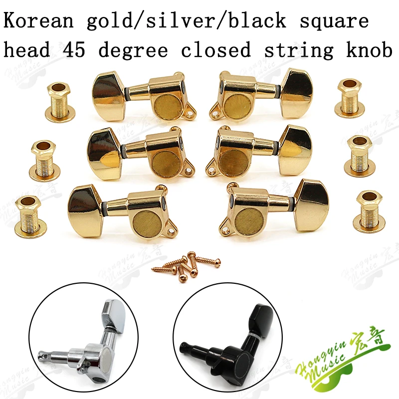 1Set 3L 3R Guitar String Tuning Pegs Tuners Machine Heads Guitarra Guitar Parts & Accessories Chrome-Gold-Black