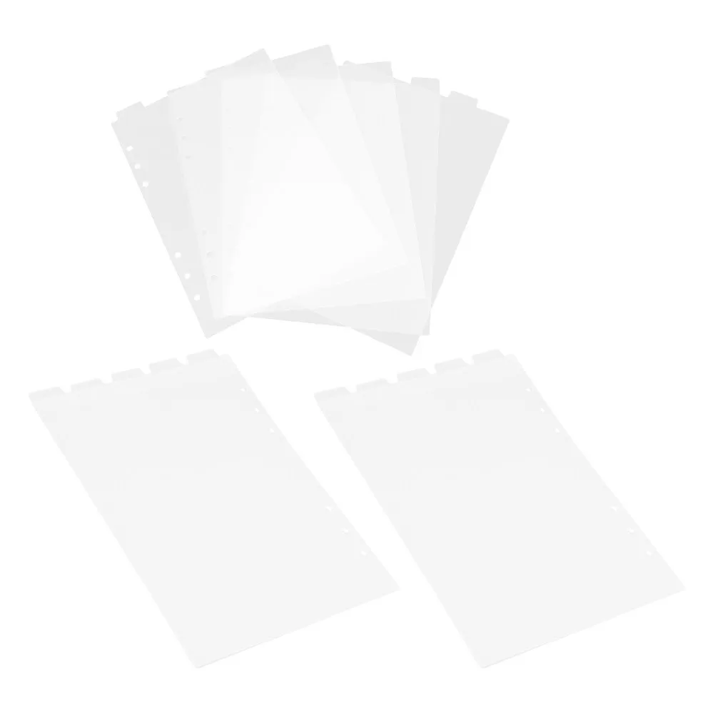 

3 комплекта разделителей для папок А5, прозрачные разделители для блокнотов с 6 отверстиями, с возможностью записи, для индексации документов, органайзеры, планеры, разделители для файлов