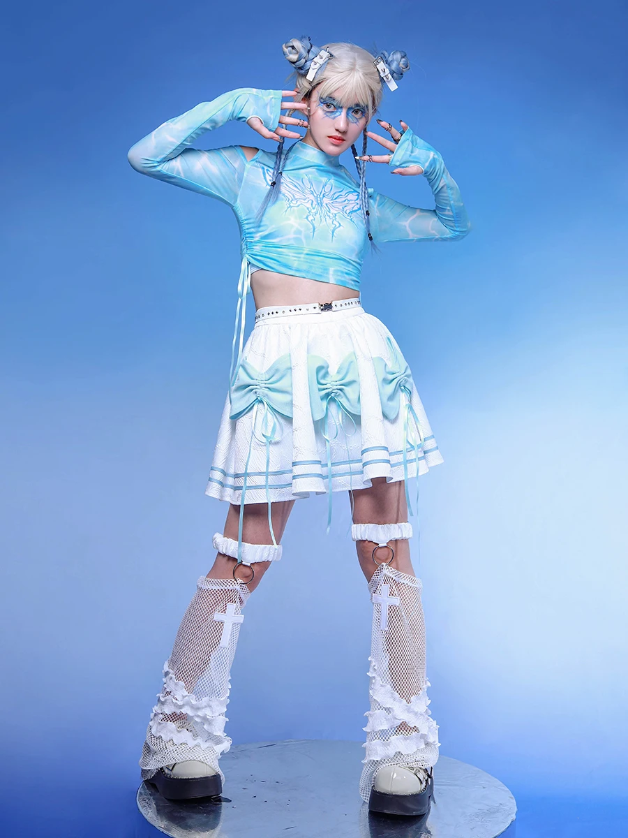 Japanese Harajuku Sweet Girls Leg Warmer Summer White Mesh Thin Cross Lace Patch Hollow Out Cute Hot Gilrs Leg Warmers