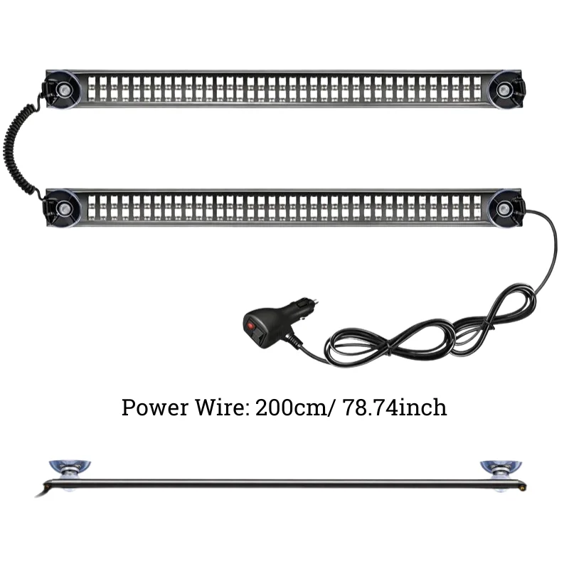New Trontech Dual Color Two Sync 192 LED 12V Emergency Car Flash/Strobe Light with One Controller