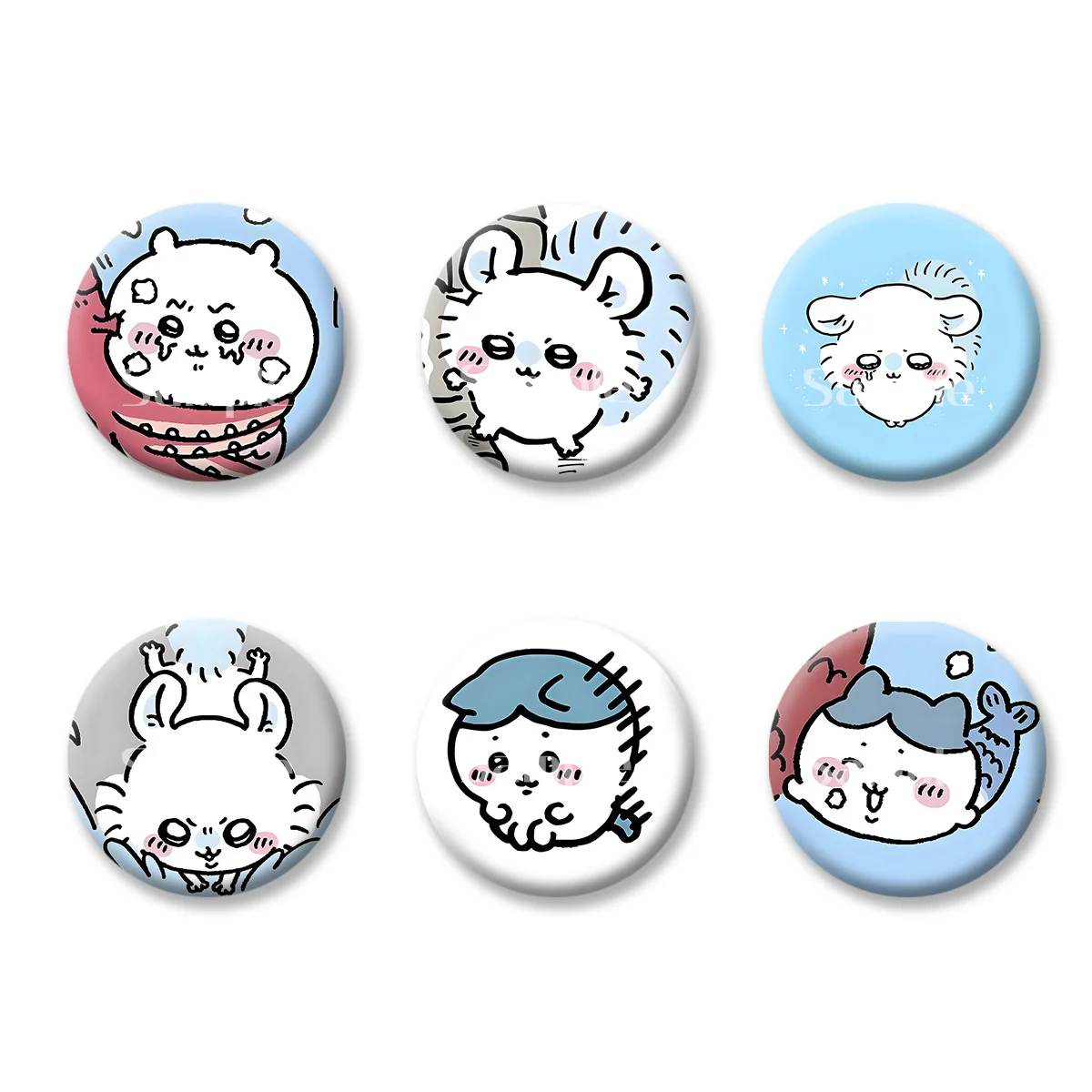 

Flash Badge Cards Chiikawa Cute Style Anime Cartoon Souvenir Keychains Convenient Makeup Mirror Fridge Magnet ACG Accessories