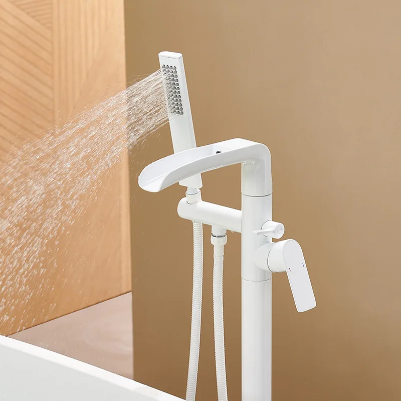 Floor-to-ceiling bathtub faucet hot and cold waterfall outlet column-type cylinder-side shower shower YG2301