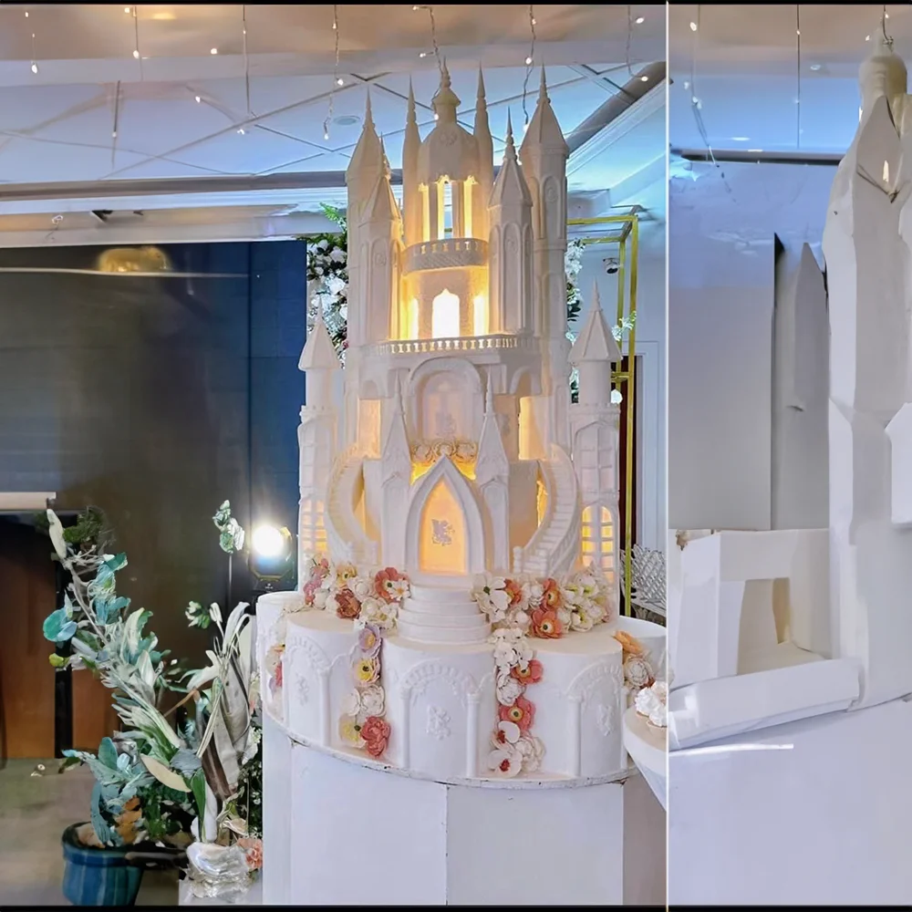 Magical Wedding Castle Backdrop With LED For Event Decoration