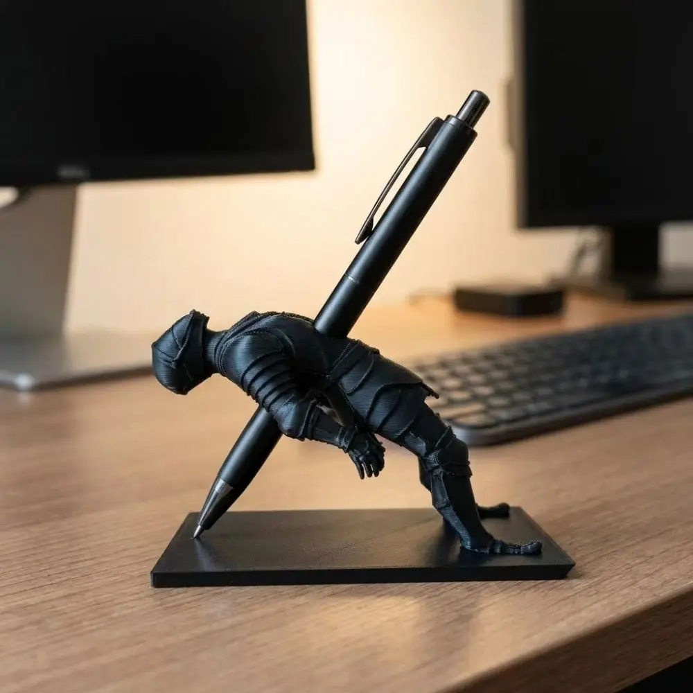 Storage Holder 3D Printed Knight Pen Holder Unique Decorations Creative Pen Stand Plastic School Stationery Home Decor
