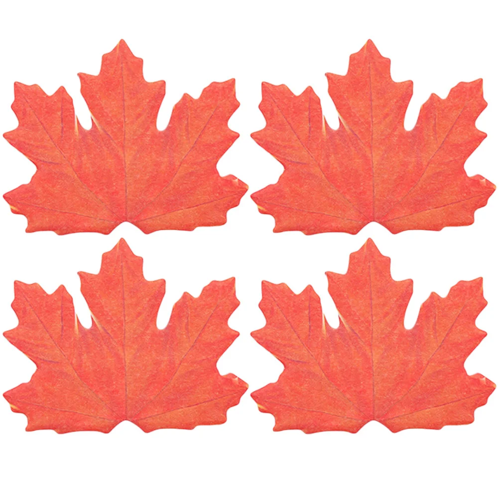 4Pcs 단풍잎 메모 패드 스티커 자기 접착제 크리 에이 티브 오피스 학교 용품 노트 알림 패드 학생 문구