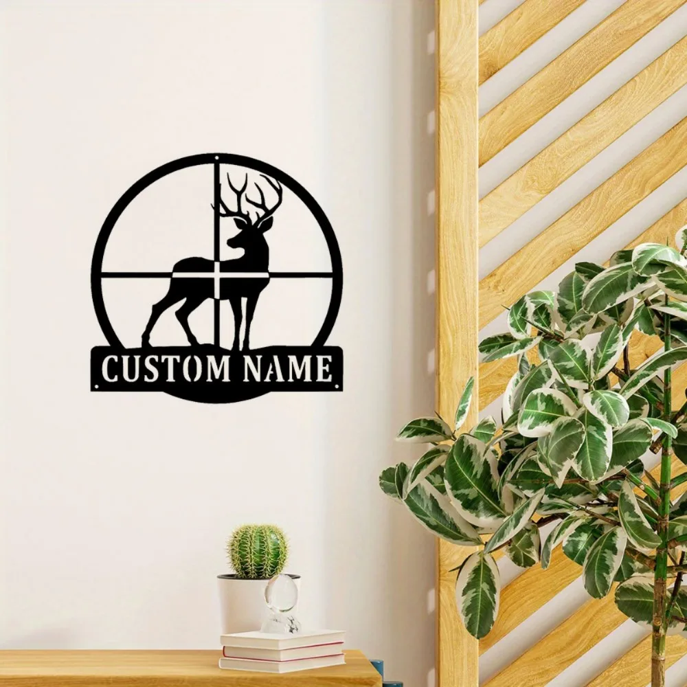 Custom Deer Antler Wall Art Personalized Hunting Enthusiast Nameplate Battery Free Room Decor Deer Themed Ornament Gift Idea