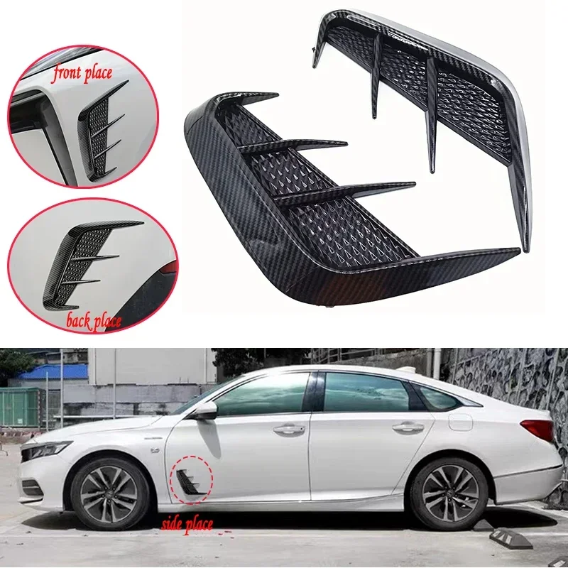 

Pair Universal Car Wheel Door Air Vent Side Fender Cover Sticker Air Wing Cover Trim Protection