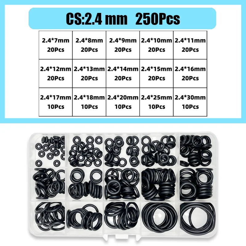 1400-100 Stück O-Ring Gummidichtungen Dichtungsring Set Nitrilkautschuk Hochdruck O-Ringe NBR Dichtung Gummiband O Gummiringe Set – Detail 15
