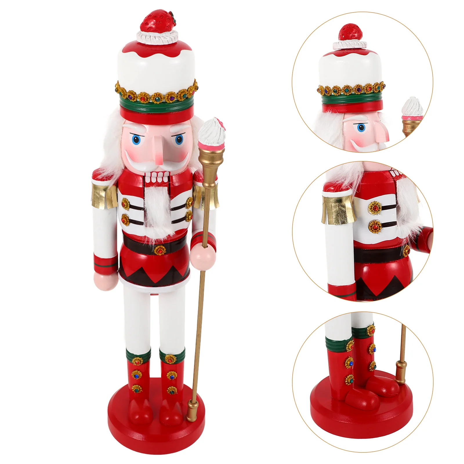 

Wooden Nutcracker Decor Colorful Christmas King Statue for Desktop Shelf Mantel Xmas Party Room Decoration Xmas Nutcrackers