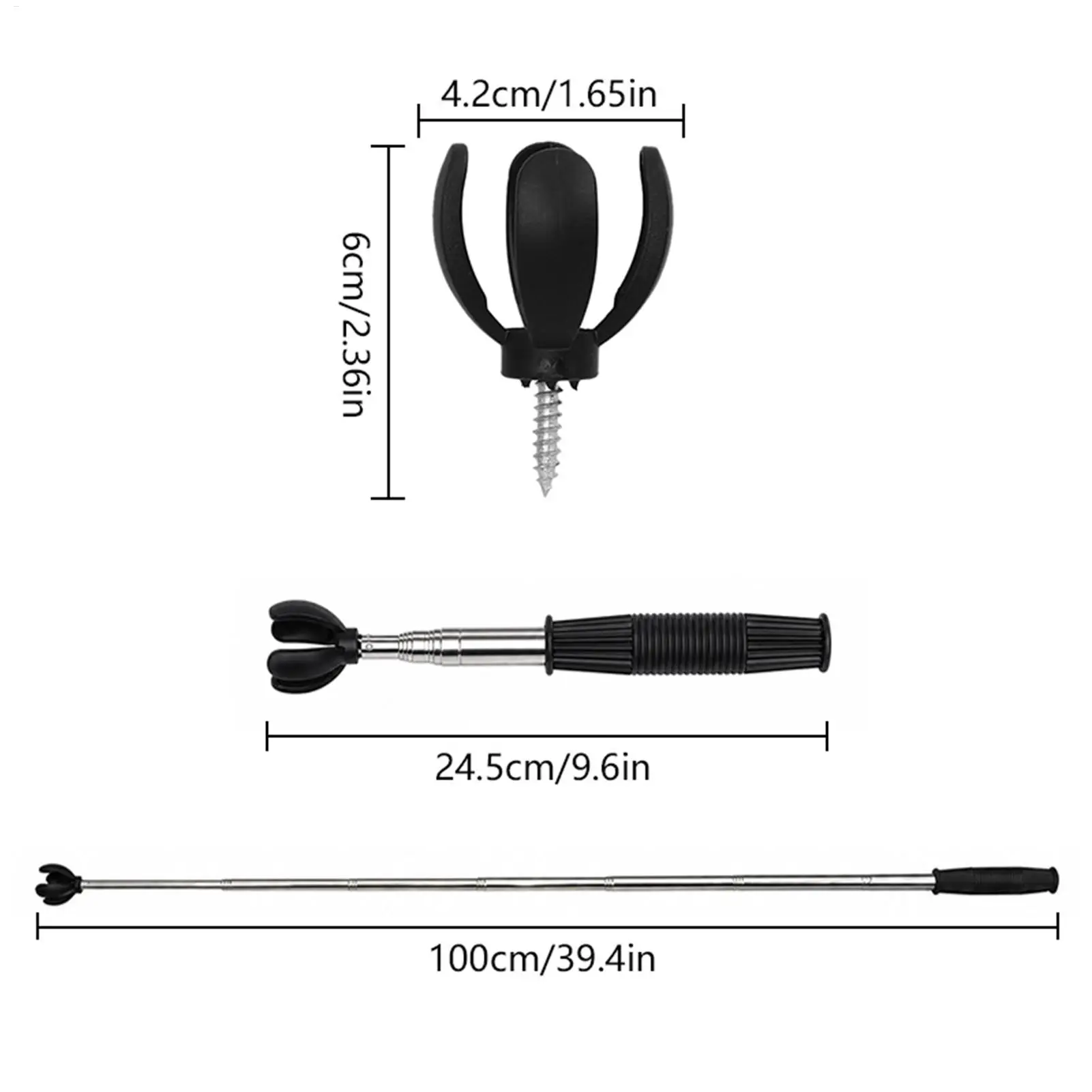 Golf Ball Retriever Telescopic 4-Prong Telescopic Tool With Suction Cup Non Slip Grip Golf Ball Pickup Tool For Men Dad Husbands view 6