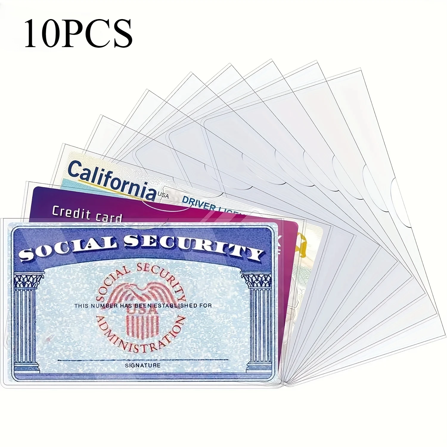 10 pcs of PVC card protective cover, suitable for social security, medical insurance, and credit cards - secure storage solution image 5