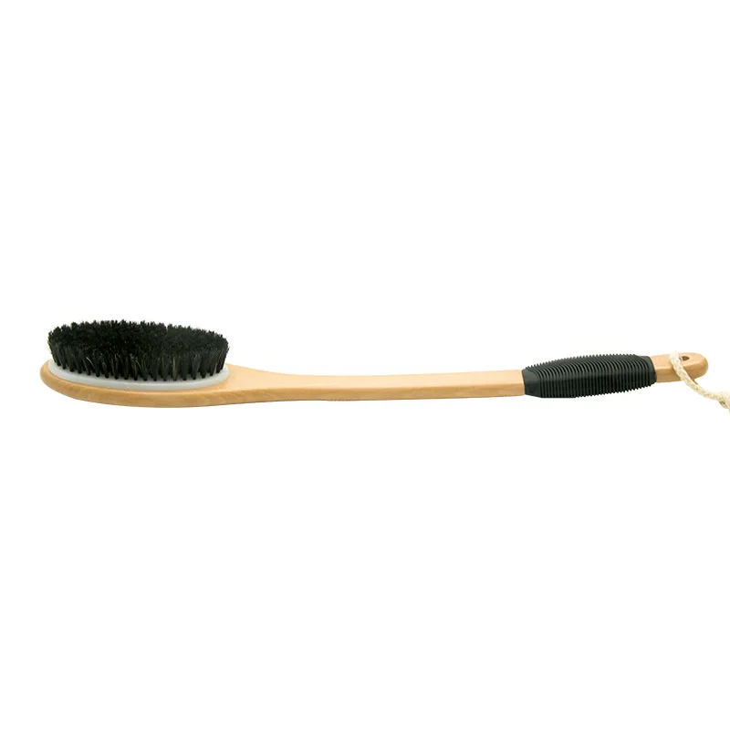 Bath Brush Soft Black Horsehair Shower Massage and Exfoliating Soft Bristle  Body Wash Scrub  Bathroom Accessories